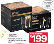 Russell Hobbs Classique Hi Ball Or Whiskey Glasses 4 Pack-Each