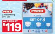 Pyrex 3 Piece Mixing Bowl Set