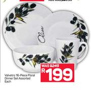 Valvetro 16 Piece Floral Dinner Set-Each