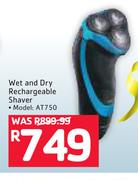 Philips Wet & Dry Rechargeable Shaver AT750
