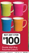0Double Wall Mug Assorted Colours-For 4
