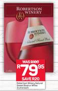 Robertson Winery Natural Sweet Rose Or White-3Ltr Each