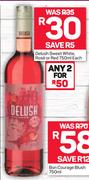 Delush Sweet White, Rose Or Red-750ml Each