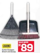 Addis Gutter Sweeper, Broom And Scoop