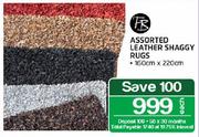 Assorted Leather Shaggy Rugs-160 x 220cm Each