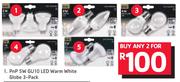 PnP 7W BC/ES Warm Or Cool White LED Globe Twin Pack-For Any 2