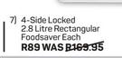 Addis 4 Side Locked Rectangulaar Foodsaver-2.8Ltr Each