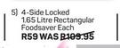 Addis 4 Side Locked Rectangular Foodsaver-1.65Ltr Each