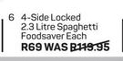 Addis 4 Side Locked Spaghetti Foodsaver-2.3Ltr Each
