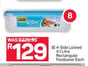 Addis 4 Side Locked Rectangular Foodsaver-4.1Ltr Each