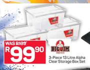 Big Jim 13Ltr Alpha Clear Storage Box Set