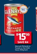 Glenryck Pilchards In Tomato Or Hot Chilli Sauce-400g