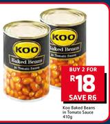 Koo Baked Beans In Tomato Sauce-2 x 410g