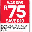 Beyerskloof Pinotage Or Cabernet Merlot-750ml Each