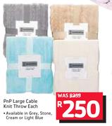 PnP Large Cable Knit Throw-Each