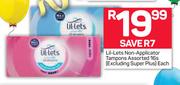 Lil-Lets Non Applicator Tampons 16's (Excluding Super Plus)-Each