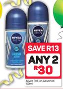 Nivea Roll On-2x50ml