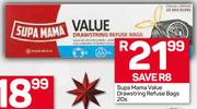 Supa Mama Value Drawstring Refuse Bags-20's