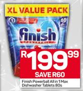 Finish Powerball All In 1 Max Dishwasher Tablets-80's