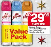 Shield Air Scents Air Freshener Banded Value Pack-3X200ml Per Pack