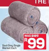 Sesli Grey Single Blanket-Each