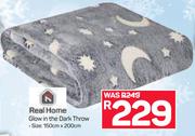 Real Home Glow In The Dark Throw 150cmX200cm