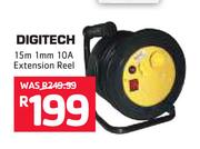 Digitech 15m 1mm 10A Extension Reel