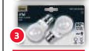 PnP 4W BC/ES/SES Warm White LED Mini Globe Twin Pack-For 2