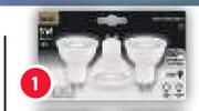 PnP 5W GU10 LED Warm White Globe 3 Pack-For 2