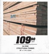 SA Pine Structural Timber-38x114x6.6m Each
