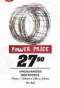 Ungalvanized Brickforce-75mm/1.50mmx20mx2.8mm Per Roll