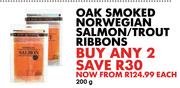 Oak Smoked Norwegian Salmon/trout Ribbons-200g Each