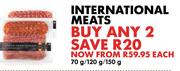 International Meats-70/120/150g Each