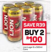 Lion Lager Cans-2 x 6 x 500ml