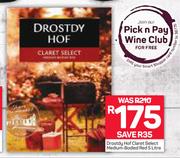 Drostdy Hof Claret Select Medium Bodied Red-5Ltr Each
