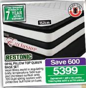 Restonic Opal Pillow Top Queen Base Set
