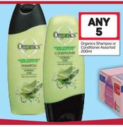 Organics Shampoo Or Conditioner Assorted-5 x 200ml