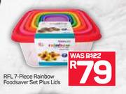 RFL 7 Piece Rainbow Foodsaver Set Plus Lids