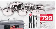 Tissolli 12 Piece Cookware Set With 5 Piece Knife Set Plus Peeler