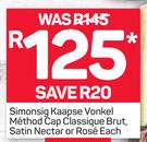 Simonsig Kaapse Vonkel Method Cap Classique Brut, Satin Nectar Or Rose-Each