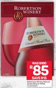 Robertson Winery Natural Sweet Rose Or White-3Ltr Each
