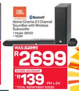 JBL Home Cinema 2.1 Channel Soundbar With Wireless Subwoofer 150W SB150