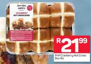 PnP Cranberry Hot Cross Bun-6s