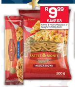 Fatti's & Moni's Macaroni Or Spaghetti-500g Each