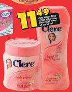 Clere Hand & Body Lotion-400ml Bottle/Body Creme-300ml Tub Assorted Each