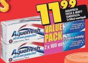 Aquafresh Fresh & Minty Tandepasta-2 x 100ml Waardepak