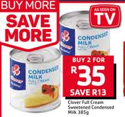 Clover Full Cream Sweetened Condensed Milk-2x385g