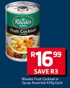 Rhodes Fruit Cocktail Syrup-410g Each