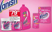 Vanish Crystal White Powder 520g/Power O2 Value Pack 650g/Liquid Fabric Satin Remover-2L Each