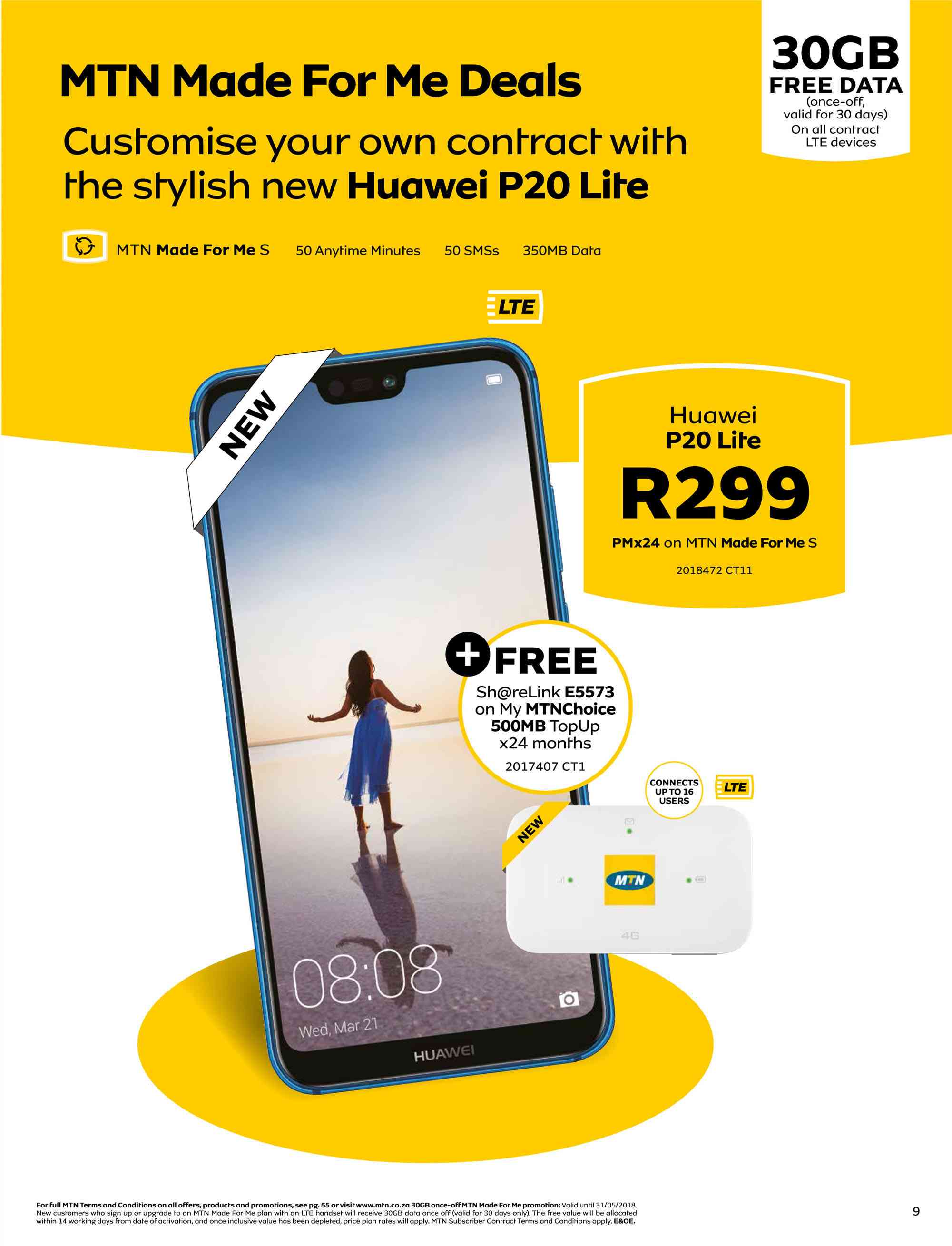 Special Huawei P20 Lite LTEOn MTN Made For Me S Plus Free ShareLink